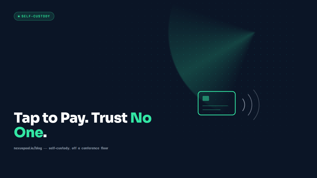 Self-custodial NFC payment card tapping to pay, no company holding a balance