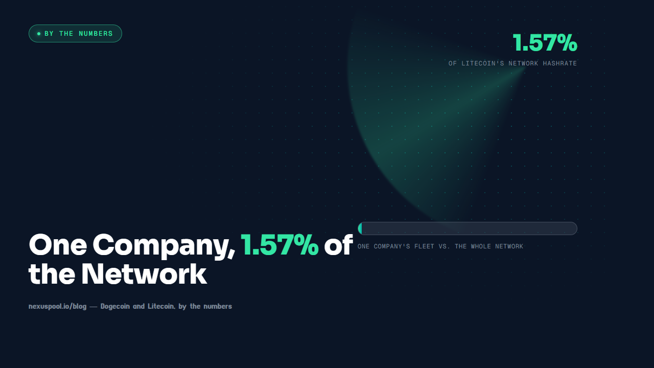 United Dogecoin's planned mining fleet at 1.57 percent of Litecoin's total network hashrate