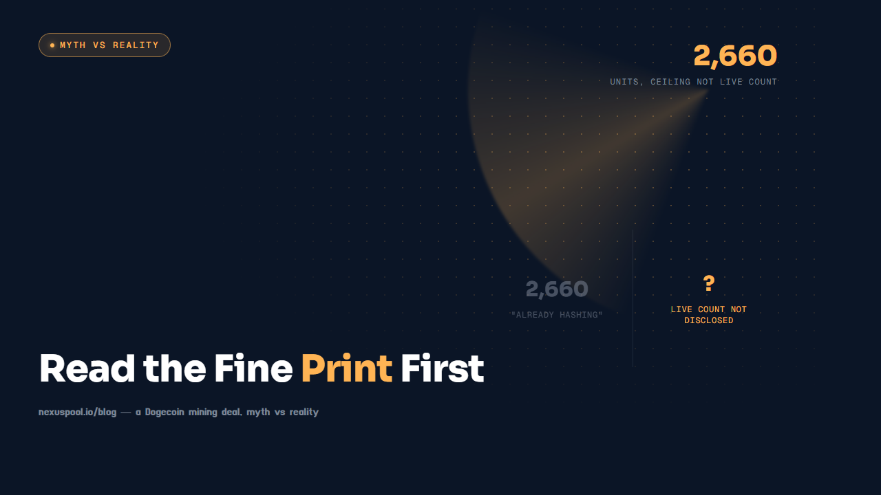 Up to 2,660 planned Dogecoin mining units versus live count not yet disclosed
