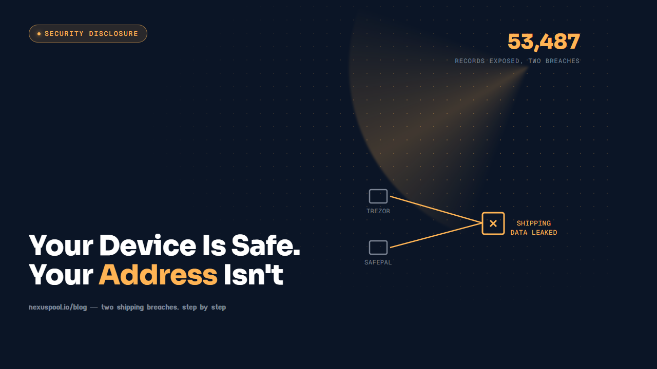 Trezor and SafePal shipping data breaches, 53,487 customer records exposed